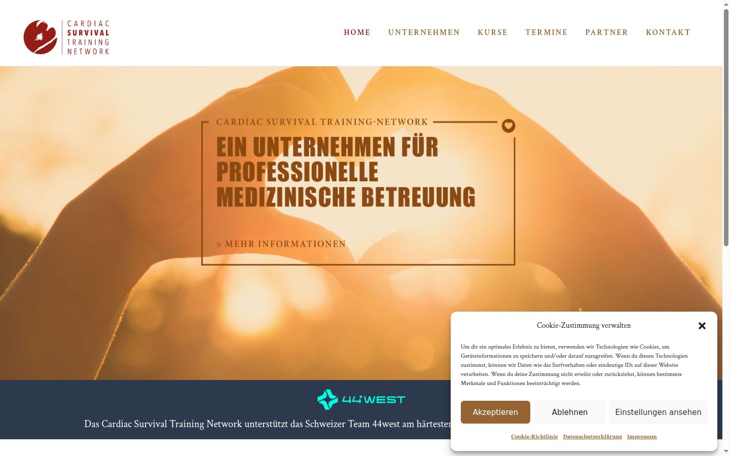 Screenshot of the consent banner shown before any interaction