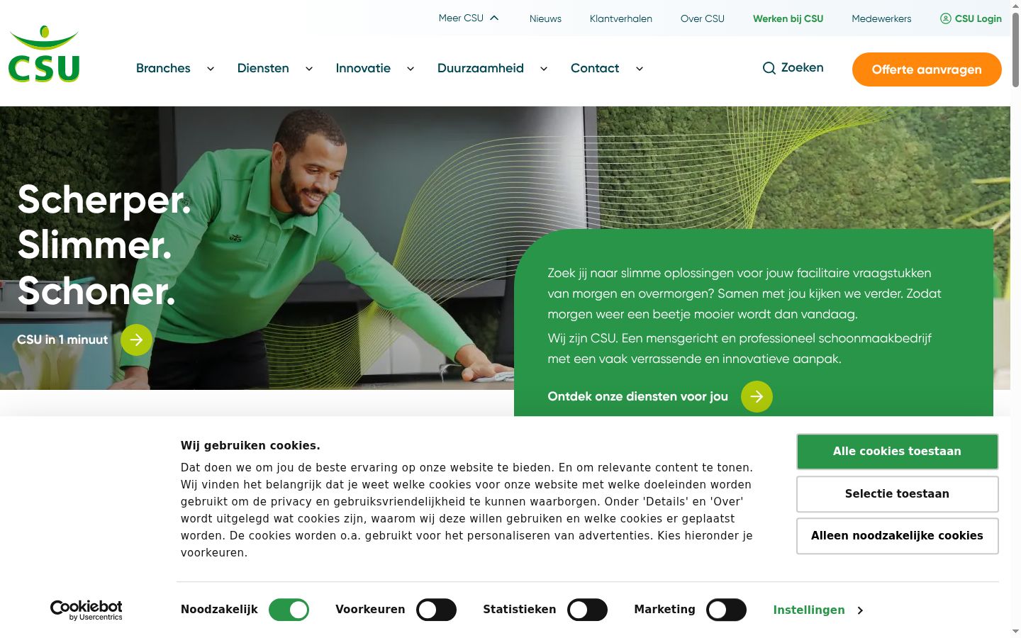 Screenshot des Einwilligungsbanners vor jeglicher Interaktion
