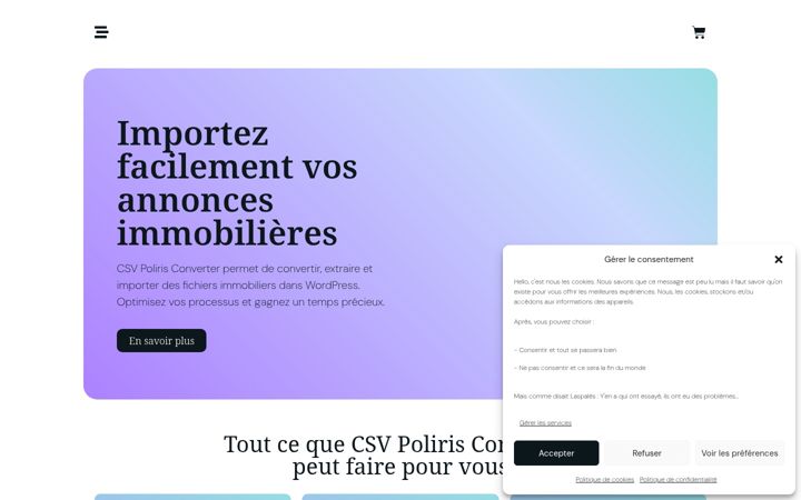 Captura de pantalla de csv-poliris-converter.fr