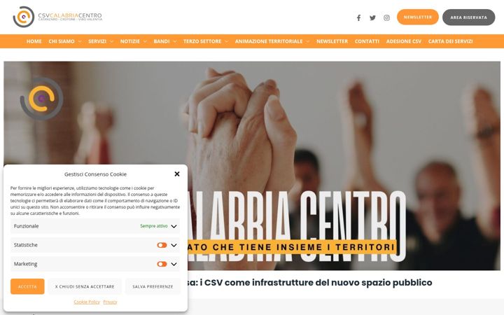 Screenshot of csvcalabriacentro.it