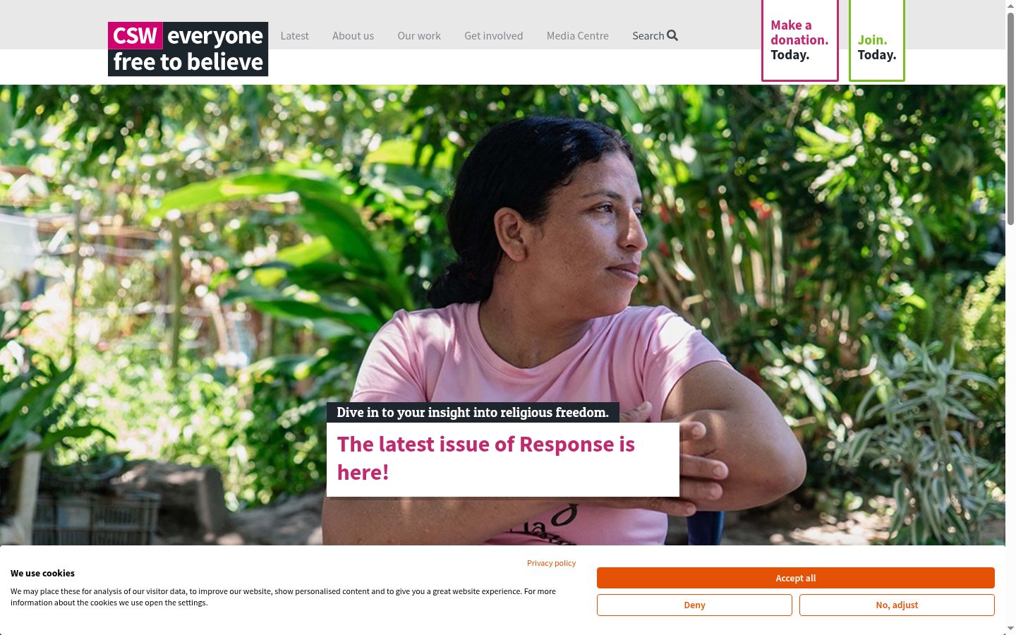 Screenshot del banner di consenso mostrato prima di qualsiasi interazione