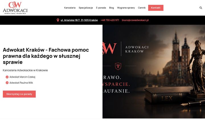 Snimka zaslona za cswadwokaci.pl