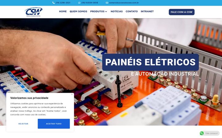 Screenshot of cswsolucoes.com.br