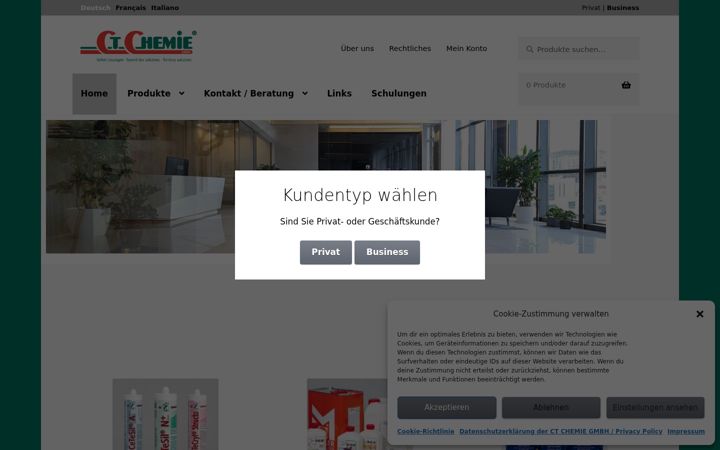 Screenshot of ct-chemie.ch
