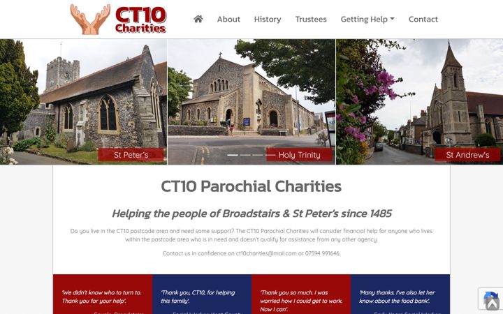 Screenshot of ct10charities.co.uk