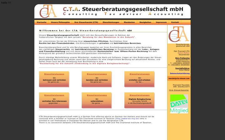 Screenshot of cta-steuer.com