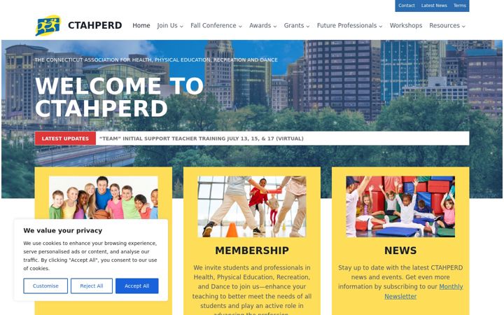 Screenshot of ctahperd.org