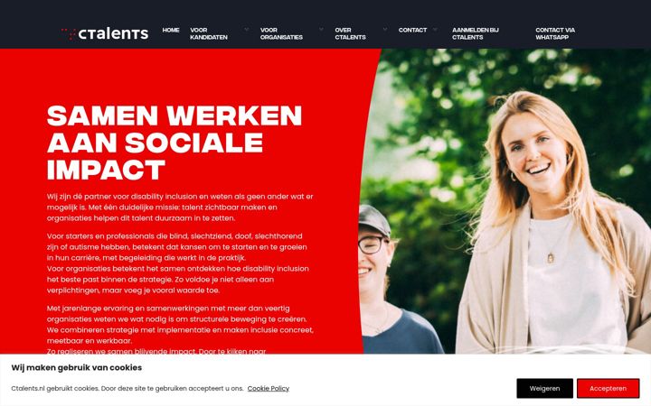 Screenshot of ctalents.nl