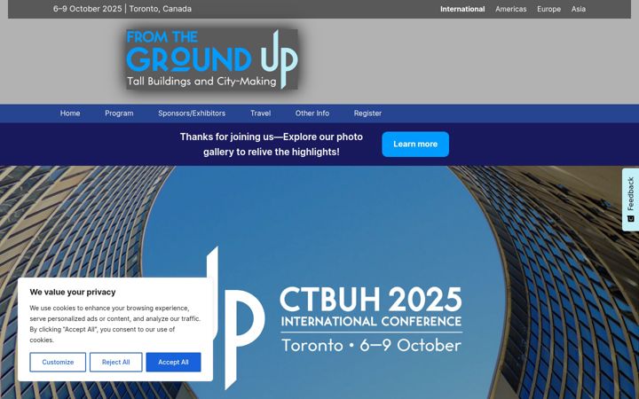 Screenshot of ctbuhconference.com