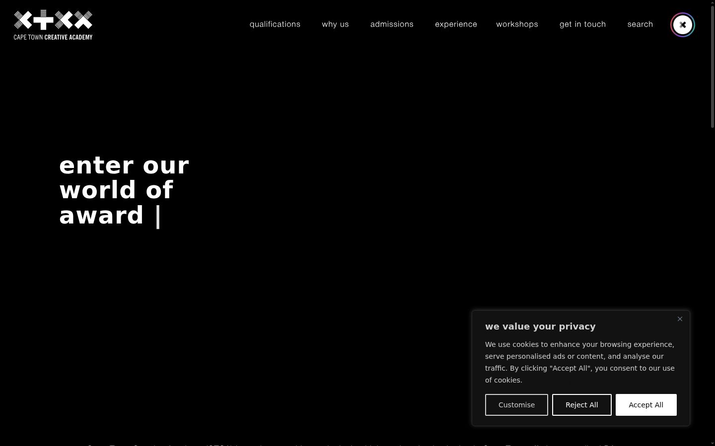 Captura de pantalla del banner de consentimiento mostrado antes de cualquier interacción