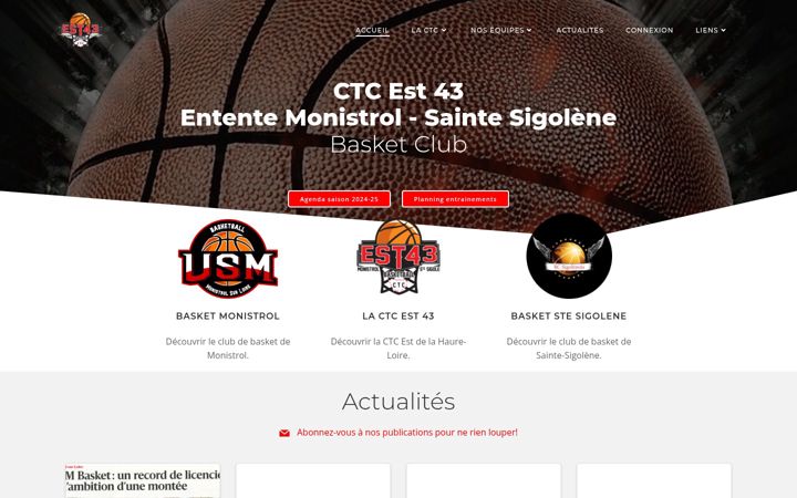 Ekraanipilt saidist ctcest43basket.fr