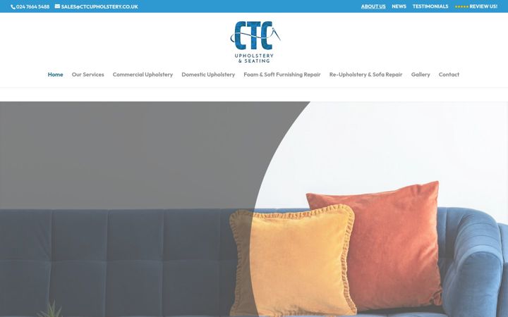 Screenshot of ctcupholstery.co.uk