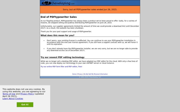 Screenshot of ctdeveloping.com