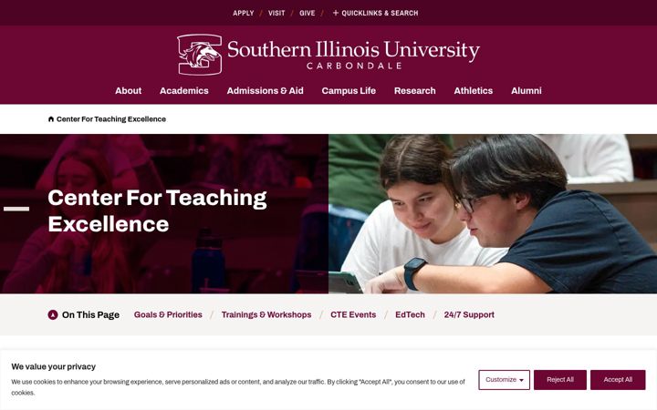 Screenshot of cte.siu.edu
