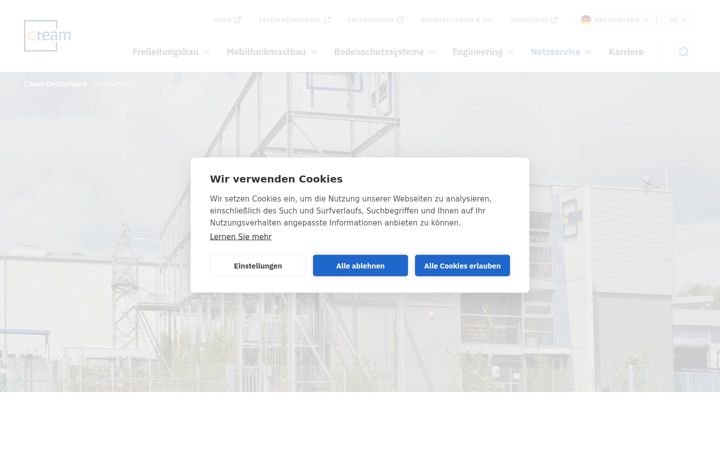 Screenshot of cteam-netzservice.de