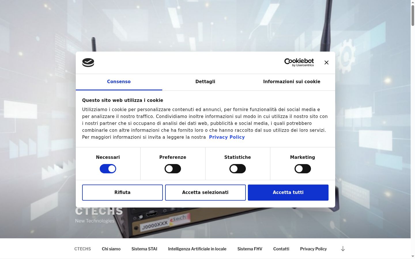 Screenshot tal-banner tal-kunsens muri qabel kwalunkwe interazzjoni