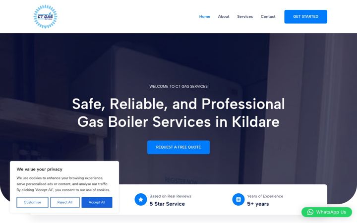 Screenshot of ctgasservices.ie