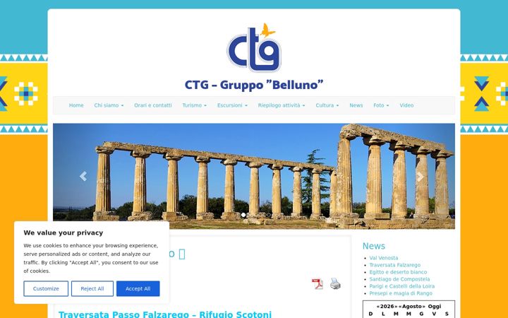Екранна снимка на ctgbelluno.it