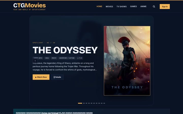 Screenshot of ctgmovies.com