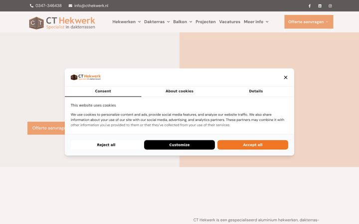 Snímek obrazovky cthekwerk.nl