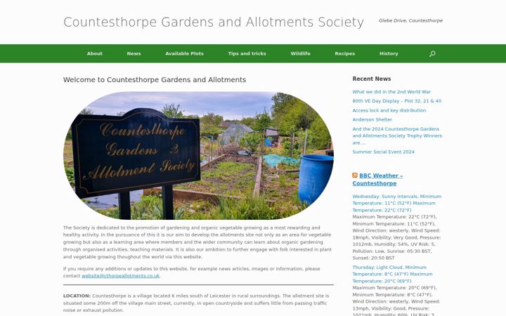 Screenshot von cthorpeallotments.co.uk