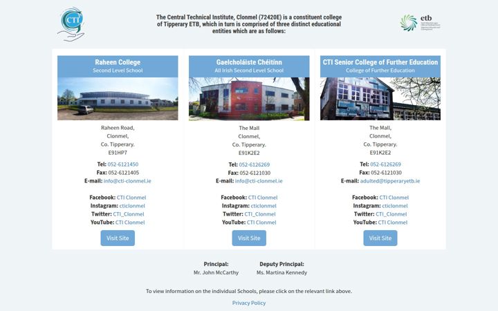 Screenshot of cti-clonmel.ie