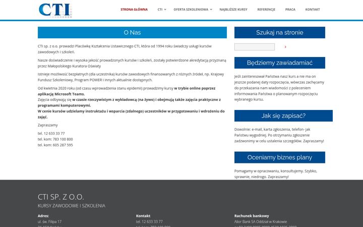 Ekrano kopija cti.edu.pl