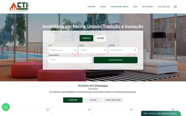 Screenshot of ctiimobiliaria.com.br
