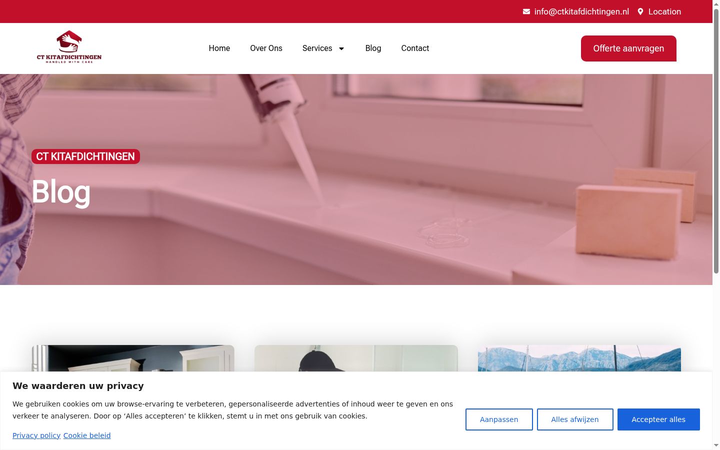Screenshot van de toestemmingsbanner zoals getoond vóór enige interactie