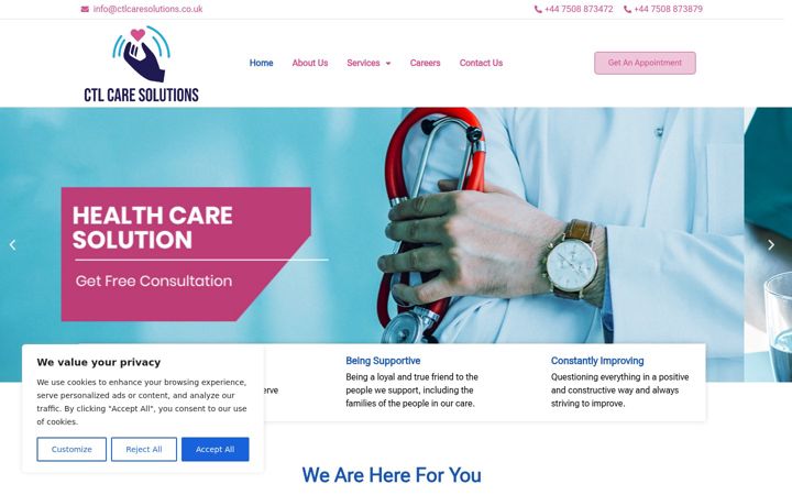 Screenshot di ctlcaresolutions.co.uk