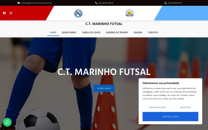 Screenshot of ctmarinhofutsal.com.br