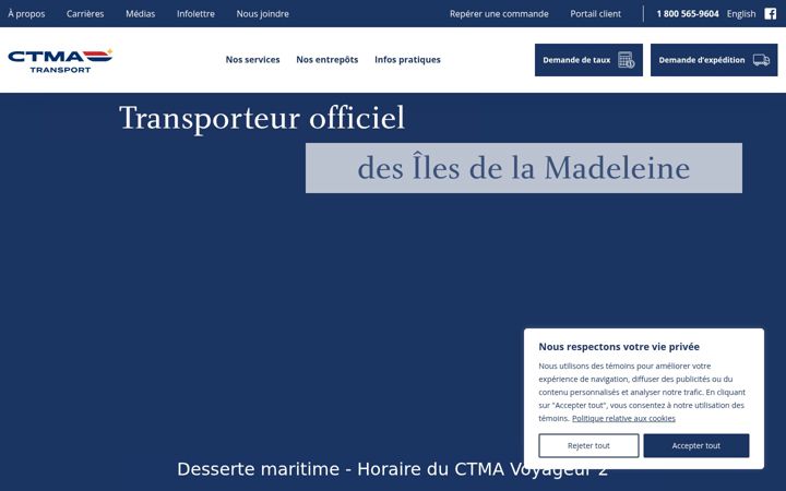 Screenshot of ctmatransport.ca