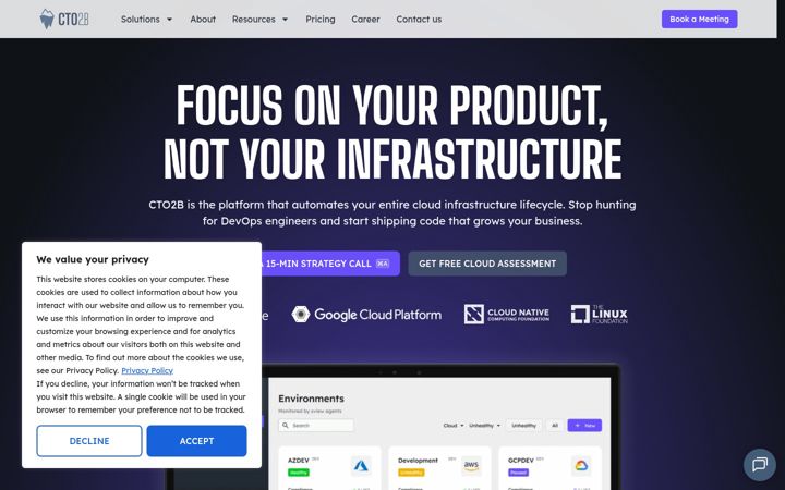 Екранна снимка на cto2b.io