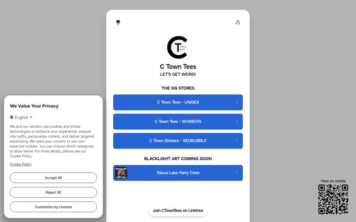 Screenshot of ctowntees.com