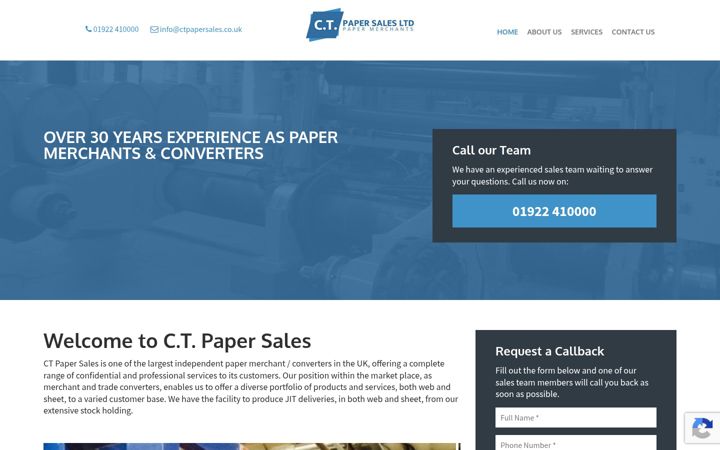 Captură de ecran a ctpapersales.co.uk