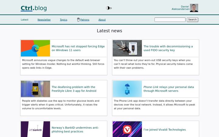 Screenshot of ctrl.blog