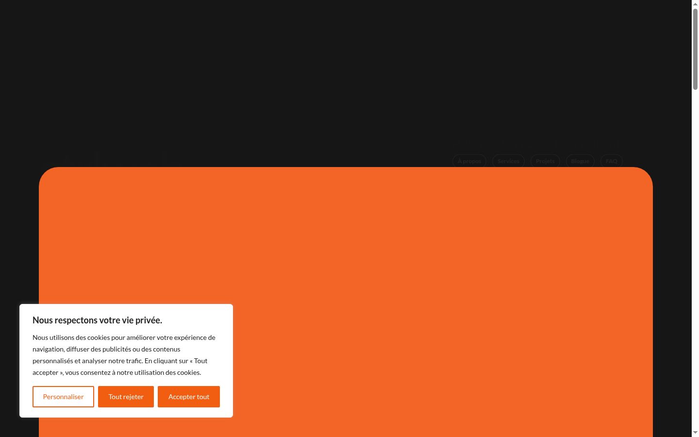 Screenshot del banner di consenso mostrato prima di qualsiasi interazione