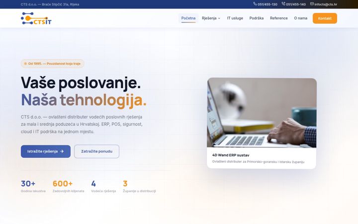Snimka zaslona za cts.hr
