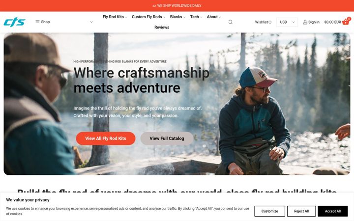 Screenshot of ctsfishing.com