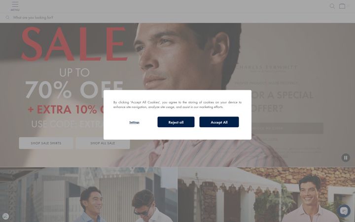 Screenshot of ctshirts.com