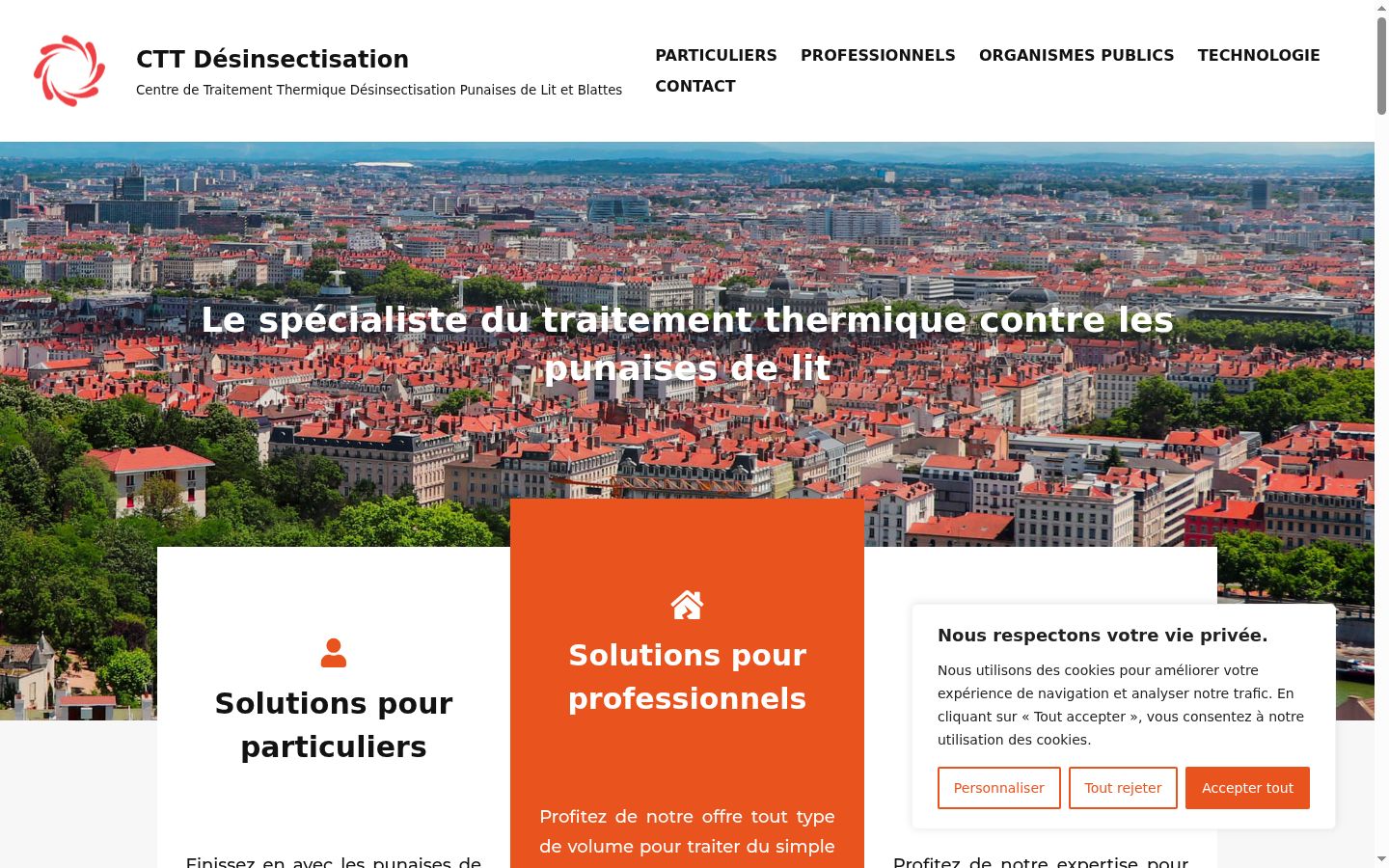 Capture d'écran de la bannière de consentement affichée avant toute interaction