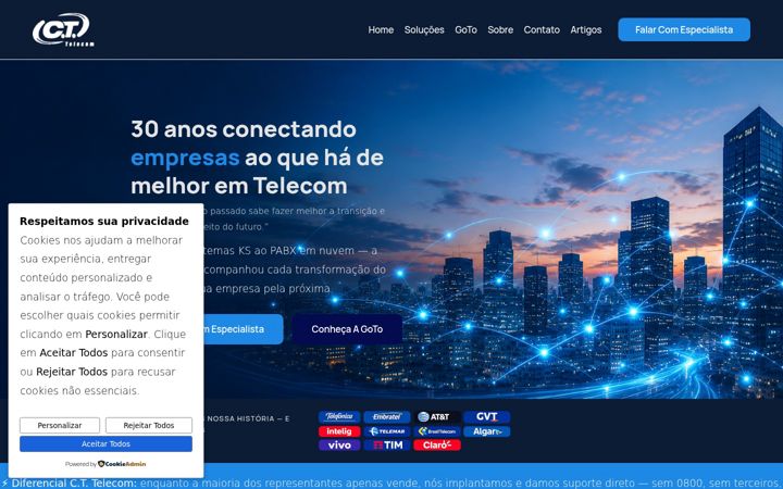 Screenshot of cttelecom.com.br