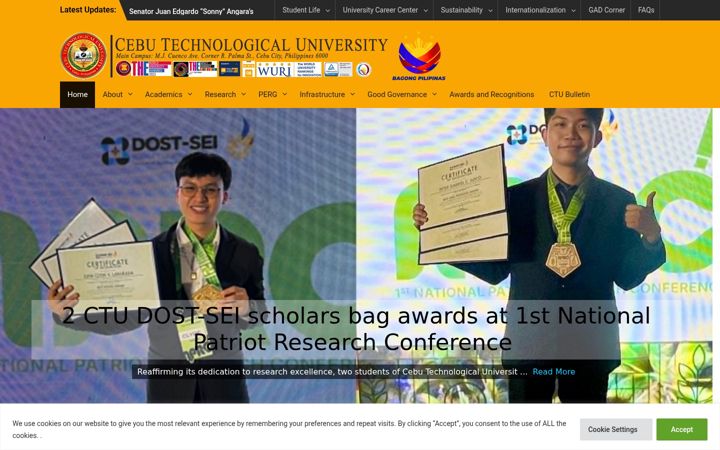 Screenshot of ctu.edu.ph