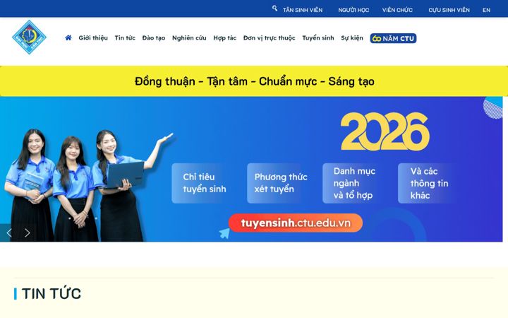 Screenshot of ctu.edu.vn
