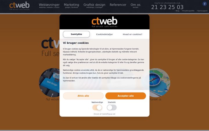 Screenshot stránky ctweb.dk