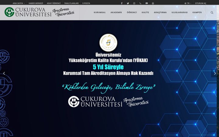 Screenshot of cu.edu.tr