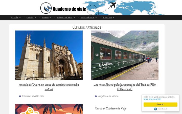 Screenshot of cuadernodeviaje.net