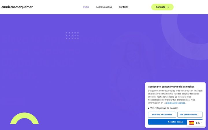 Screenshot of cuadernomarjudmar.com
