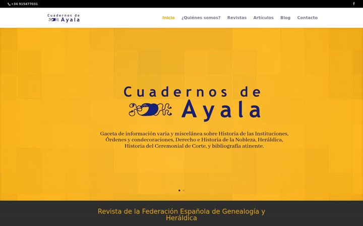 Screenshot of cuadernosdeayala.com