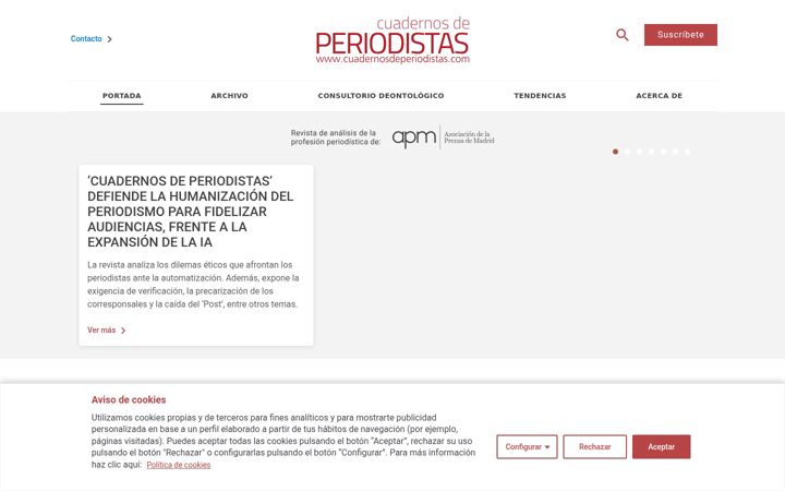 Screenshot of cuadernosdeperiodistas.com